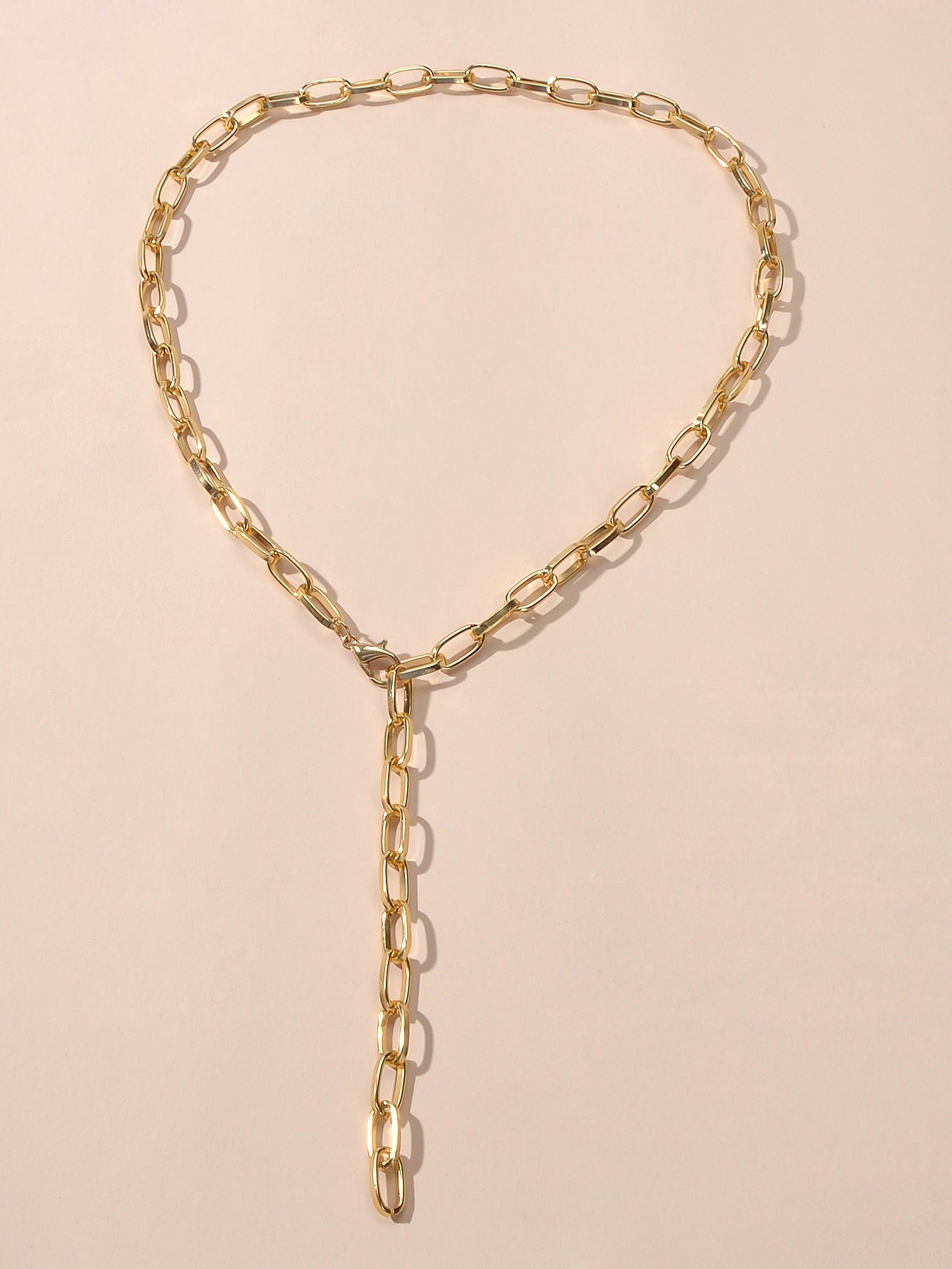 Punk Statement Thick Gold Chain Y shape Charm Necklace Party Decoration Teens-0