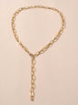 Punk Statement Thick Gold Chain Y shape Charm Necklace Party Decoration Teens-0