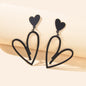 Large Hollow Love Heart Pendant Dangle Earrings for Girls Party Dating Jewellery-0