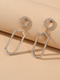 Luxurious Rhinestone Decor Geometric Dangle Earrings Good Quality Accessories-0