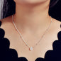 Boho Gold Silver Metal Round Beads Water Drop Charm Stunning Choker Necklace-5