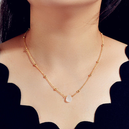 Boho Gold Silver Metal Round Beads Water Drop Charm Stunning Choker Necklace-0