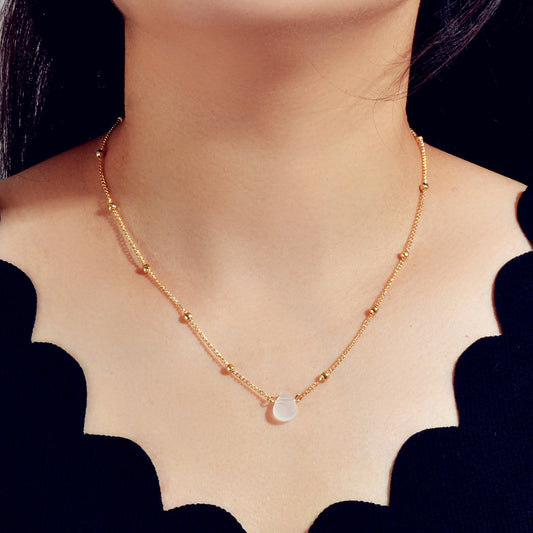 Boho Gold Silver Metal Round Beads Water Drop Charm Stunning Choker Necklace-0