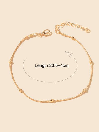 Dainty Gold Beaded Chain Anklet Boho Beach Foot Chain Ankle Women Foot Jewellery-1