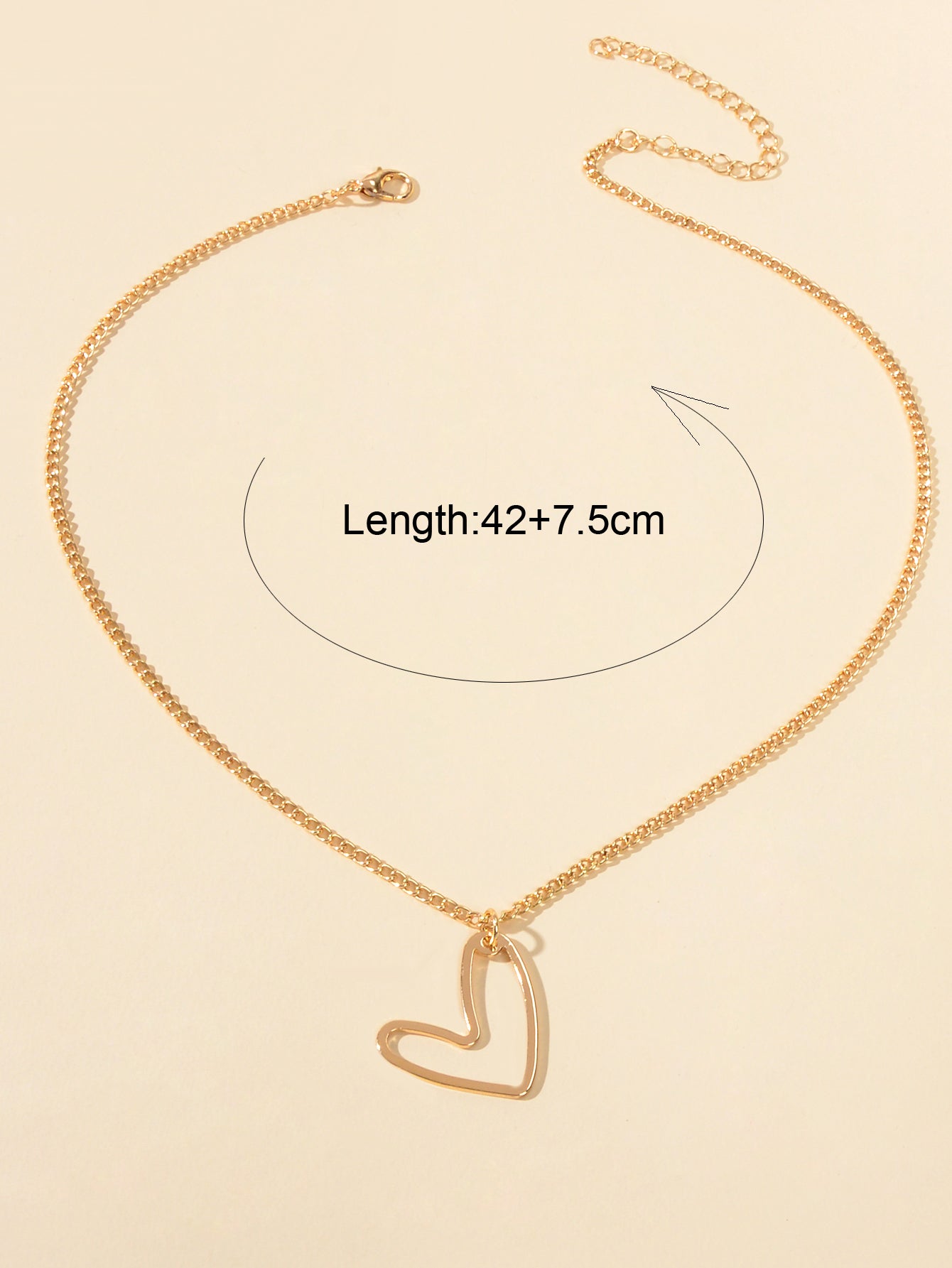 Nice Trendy Collection Gold Chain Heart Pendant Necklace Minimalist Accessories-2
