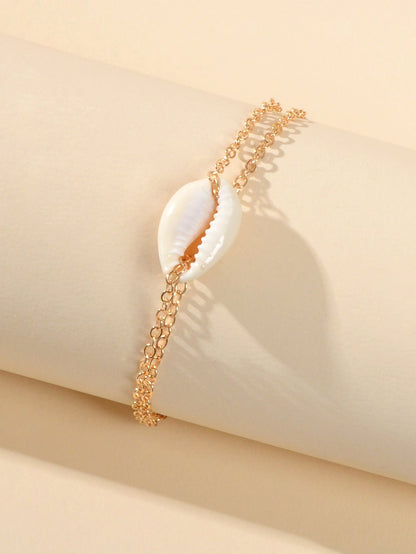 Barefoot Sandals Ankle Boho Chic Chain Beads Shell Anklet Bracelet Beach Jewelry-2