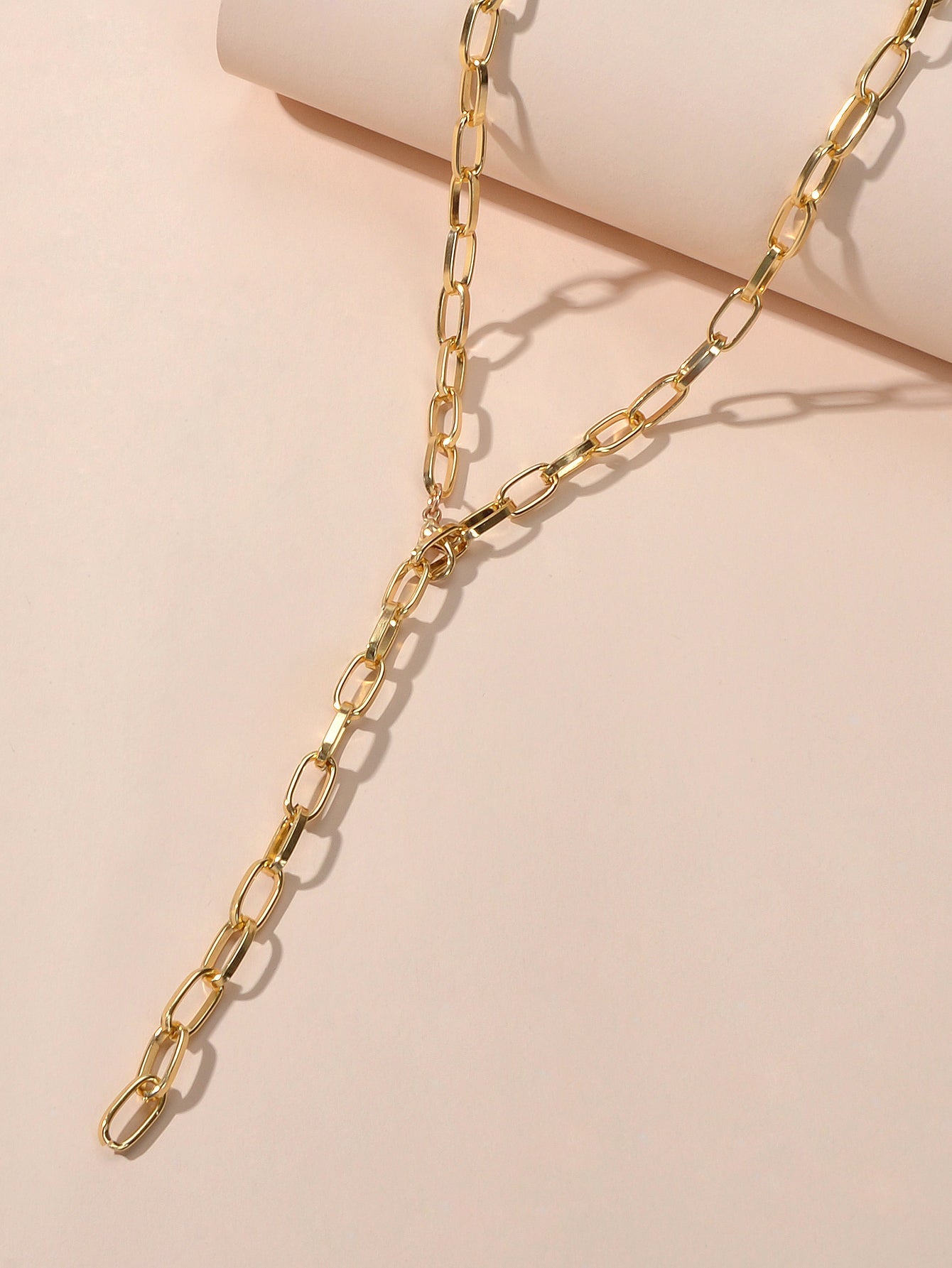 Punk Statement Thick Gold Chain Y shape Charm Necklace Party Decoration Teens-2