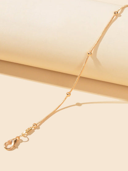 Dainty Gold Beaded Chain Anklet Boho Beach Foot Chain Ankle Women Foot Jewellery-2