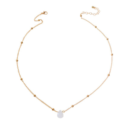 Boho Gold Silver Metal Round Beads Water Drop Charm Stunning Choker Necklace-4