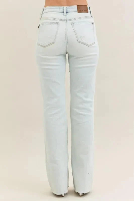 Judy Blue Full Size Destroy & Fray Hem Bootcut Jeans Plus Size-3