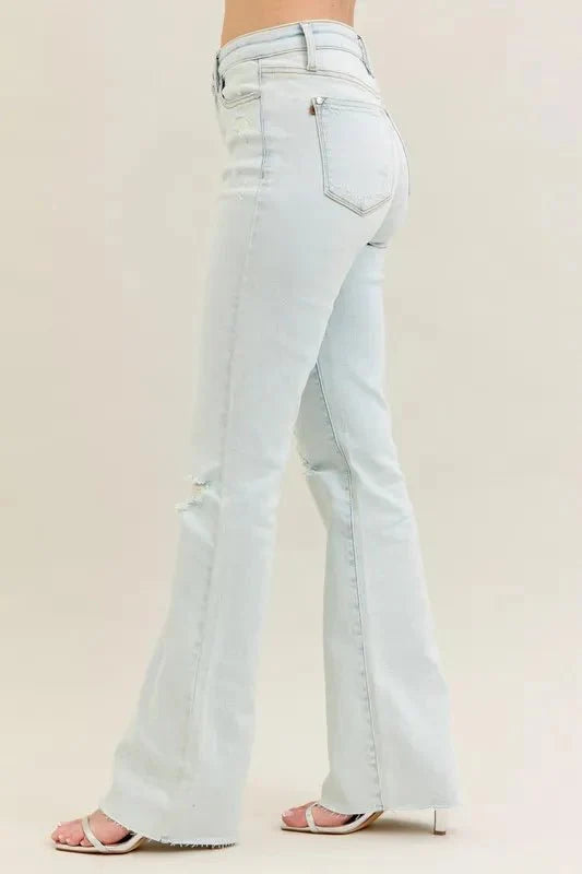 Judy Blue Full Size Destroy & Fray Hem Bootcut Jeans Plus Size-2