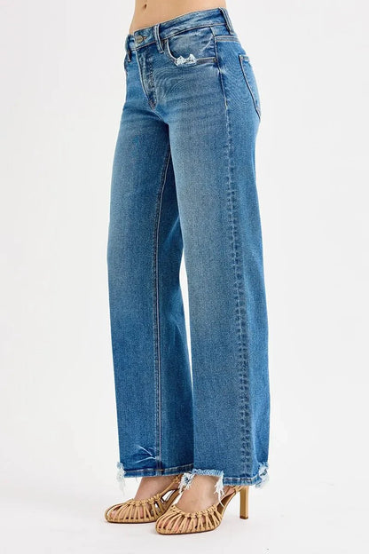 RISEN Full Size Mid Rise Baggy Jeans Plus Size-3