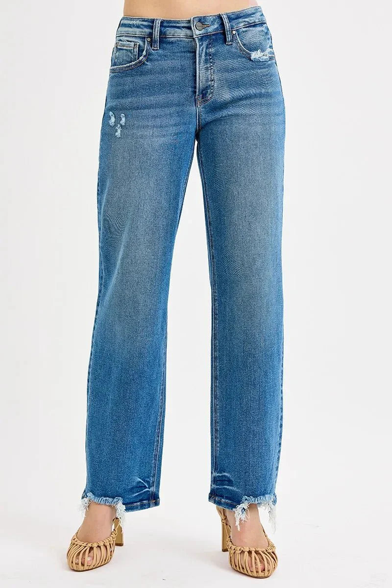 RISEN Full Size Mid Rise Baggy Jeans Plus Size-2